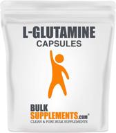 💊 капсулы l-glutamine bulksupplements.com 1000 мг - бцаа аминокислоты - без вкуса предтренировочный комплекс - таблетки с l-glutamine (100 вегетарианских капсул) логотип