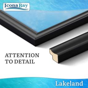 img 3 attached to Icona Bay 4x6 (10x15 cm) Black Picture Frame - 🖼️ Contemporary Composite Wood Photo Frame for Walls or Table Top, Lakeland Collection