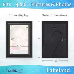 img 2 attached to Icona Bay 4x6 (10x15 cm) Black Picture Frame - 🖼️ Contemporary Composite Wood Photo Frame for Walls or Table Top, Lakeland Collection