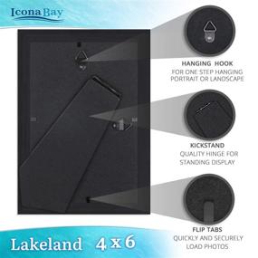 img 1 attached to Icona Bay 4x6 (10x15 cm) Black Picture Frame - 🖼️ Contemporary Composite Wood Photo Frame for Walls or Table Top, Lakeland Collection