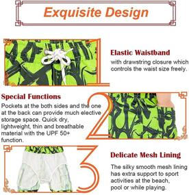 img 2 attached to EboKepft Printed Pockets Drawstring Elastic Boys' Clothing for Swim
