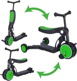 img 4 attached to 🛴 WONKAWOO 3-in-1 Tri-Scoot Scooter: Tricycle/Scooter/Balance Bike with Foldable Seat for 3-8 Years Old Boys & Girls - Sleek Design