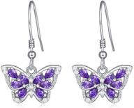 925 sterling silver butterfly earrings with birthstone - perfect gifts for women and girls logo