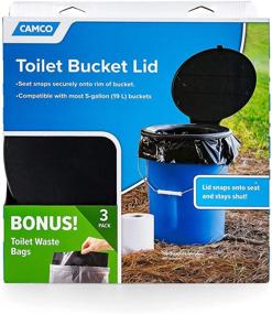 img 4 attached to 🚽 Camco Portable Toilet Seat with Lid and Leak-Proof Waste Bags - Transform Ordinary 5 Gallon Buckets for Camping, Hiking, Hunting, and More (41546)