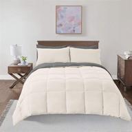 🛏️ royal hotel soft and plush down alternative comforter - reversible twin xl size - hypoallergenic hotel plush down-alternative - ivory cream and charcoal colors logo