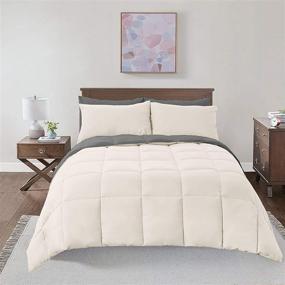 img 4 attached to 🛏️ Royal Hotel Soft and Plush Down Alternative Comforter - Reversible Twin XL Size - Hypoallergenic Hotel Plush Down-Alternative - Ivory Cream and Charcoal Colors