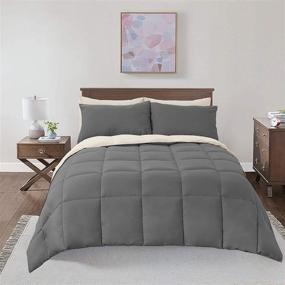 img 3 attached to 🛏️ Royal Hotel Soft and Plush Down Alternative Comforter - Reversible Twin XL Size - Hypoallergenic Hotel Plush Down-Alternative - Ivory Cream and Charcoal Colors