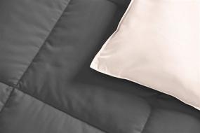 img 2 attached to 🛏️ Royal Hotel Soft and Plush Down Alternative Comforter - Reversible Twin XL Size - Hypoallergenic Hotel Plush Down-Alternative - Ivory Cream and Charcoal Colors