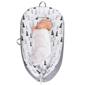 img 3 attached to 👶 Cosleeping Baby Bed, Portable Infant Bassinet Lounger, Soft Cotton Baby Nest for Napping and Traveling (Saplings)