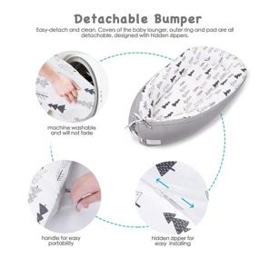 img 2 attached to 👶 Cosleeping Baby Bed, Portable Infant Bassinet Lounger, Soft Cotton Baby Nest for Napping and Traveling (Saplings)