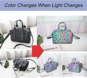 img 3 attached to Enchanting Geometric Luminous Purses: Holographic Lumikay Bag, Color Change & Irredescent Tote