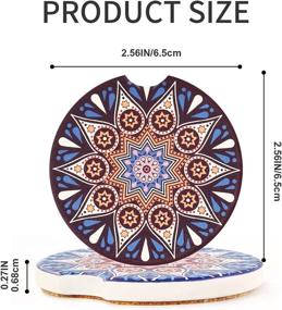 img 3 attached to 🌸 Mandala Ceramic Coasters: Absorbent Holder for Food Service Equipment & Supplies