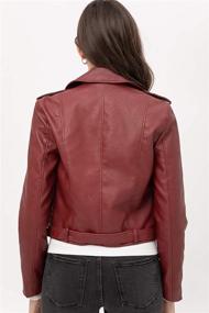 img 2 attached to Womens Faux Leather Moto Jacket Women's Clothing for Coats, Jackets & Vests