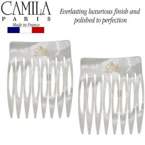 img 1 attached to 🎀 Handmade 2 Pack Camila Paris CP3010 French Hair Side Combs - Small Pearl Combs for Women, Flexible & Durable Cellulose Hair Accessories, Strong Hold Clips for Styling Girls Hair - No Slip, Made in France