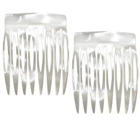 img 4 attached to 🎀 Handmade 2 Pack Camila Paris CP3010 French Hair Side Combs - Small Pearl Combs for Women, Flexible & Durable Cellulose Hair Accessories, Strong Hold Clips for Styling Girls Hair - No Slip, Made in France