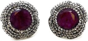 img 4 attached to 👑 Sulṭān Sterling Silver Ottoman Antique Earrings: Exquisite Droplet Studs, Perfect Gift for Her