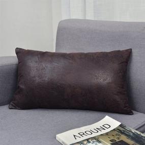 img 1 attached to WFLOSUNVE Leather Pillow Decorative Cushion