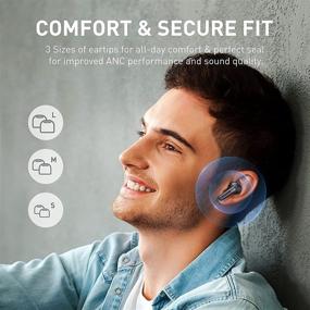 img 2 attached to 🎧 Baseus Wireless Earbuds Hybrid Active Noise Cancelling - 6 Mic ANC Headphones, IP55 Waterproof, Immersive Sound, Deep Bass, Built-in Mic, TWS Stereo Earphones (Grey)