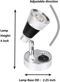 img 3 attached to 🔦 RISESTAR 12V Светодиодный настольный светильник LED на RV для чтения на RV, черный настенный светильник с матовым акриловым объективом, натуральный белый 4000K (черный)