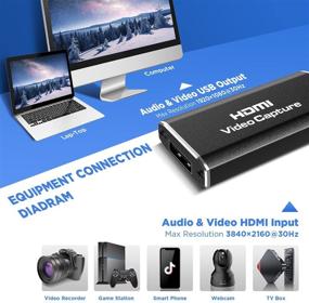 img 3 attached to Карты захвата аудио- и видеосигнала HDMI в USB 2.0 - запись, прямая трансляция и передача в разрешении 1080P/60Гц с входом 4K/30Гц - совместимость с играми, обучением и онлайн-встречами.