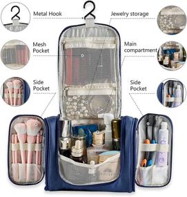 img 2 attached to 🧳 Hanging Travel Toiletry Cosmetic Organizer: Convenient Toiletry Bag Accessories for Travelers
