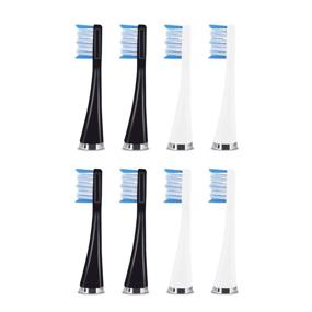 img 3 attached to AquaSonic Duo Replacement Brush Heads (8-Pack) 💦 - 4 White &amp; 4 Black DuPont Bristle Heads
