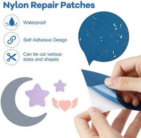 img 2 attached to Magicfour Nylon Repair Patches: Self-Adhesive Waterproof Tent Repair Kit for Clothing, Jackets, Tents, Umbrellas & Raincoats - 15 Pack, 15x20cm