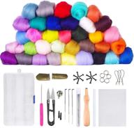 🧵 complete needle felting starter kit with 36 colorful wool set, felt tools, and diy craft supplies for hand spinning and fibre art logo