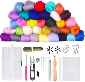 img 4 attached to 🧵 Complete Needle Felting Starter Kit with 36 Colorful Wool Set, Felt Tools, and DIY Craft Supplies for Hand Spinning and Fibre Art