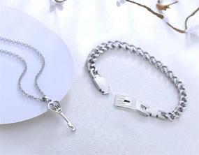 img 2 attached to 🔑 King and Queen Couple Key Lock Bracelet and Pendant Set: Matching His & Hers Jewelry in a Gift Box