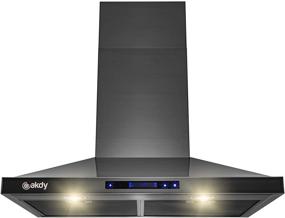 img 4 attached to 🔥 AKDY 30 in. 343 CFM Convertible Wall Mount Black Stainless Steel Kitchen Range Hood: Touch Panel & Carbon Filters