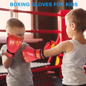 img 1 attached to 🥊 HOHJYA Kids Boxing Gloves: 4oz Training Gloves for Toddlers to Youth (Age 5-12) - Punching Bag, Kickboxing, Muay Thai, MMA, Sparring - Boys/Girls Junior Boxing Gloves