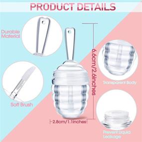 img 3 attached to 🍯 Set of 28 Clear Honey Pot Shaped Lip Gloss Containers - Refillable Lip Balm Bottles with Wand for DIY Cosmetics, Ideal for Women and Girls