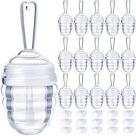 🍯 set of 28 clear honey pot shaped lip gloss containers - refillable lip balm bottles with wand for diy cosmetics, ideal for women and girls logo
