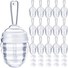 img 4 attached to 🍯 Set of 28 Clear Honey Pot Shaped Lip Gloss Containers - Refillable Lip Balm Bottles with Wand for DIY Cosmetics, Ideal for Women and Girls