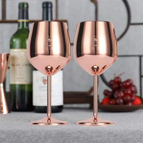 img 3 attached to 🍷 Premium Stainless Steel Wine Glasses - Set of 2, 18oz Modern and Unbreakable Goblets for Party, Wedding, Anniversary - Elegant Rose Gold Finish, Perfect Holiday Gift