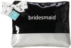 img 2 attached to 💄 Mud Pie Wedding Something Blue Cosmetic Case – Bridesmaid Gift, Classic Black and White Design