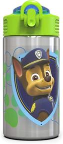 img 4 attached to 🐾 Zak Designs Paw Patrol Stainless Steel Kids Water Bottle - 15.5oz with Flip-up Straw Spout