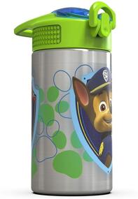 img 1 attached to 🐾 Zak Designs Paw Patrol Stainless Steel Kids Water Bottle - 15.5oz with Flip-up Straw Spout