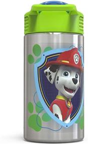 img 2 attached to 🐾 Zak Designs Paw Patrol Stainless Steel Kids Water Bottle - 15.5oz with Flip-up Straw Spout