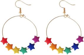 img 1 attached to ROSTIVO Colorful Rainbow Earrings Fashion