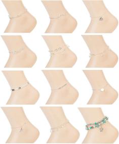 img 3 attached to 👣 Masedy 24-Piece Anklet and Toe Ring Set: Adjustable Open Toe Rings & Bracelets for Women and Girls - Beach Foot Jewelry Collection