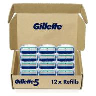 🪒 gillette5 men's razor blade refills, 12 count, lubrastrip for enhanced shaving comfort logo