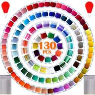 🌈 108 шт. 8 метров мерсеризированной нитью для вышивки - набор нитей радужных цветов - разные цвета набора нитей для вышивки - включает в себя бесплатный набор инструментов логотип