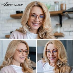 img 2 attached to 👓 AMOMOMA Vintage Blue Light Blocking Reading Glasses: Stylish Thick Round Rim Frame Eyeglasses for Men and Women - AM6025