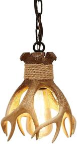 img 3 attached to 🦌 Charming Mini Antler Pendant Light: Ideal Farmhouse Fixture for Kitchen Island, Dining Room, Sink, Bathroom, and Restaurant Lighting