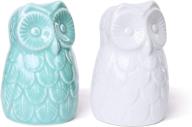 premium ceramic owl salt & pepper shakers: high quality set for stylish tabletops logo