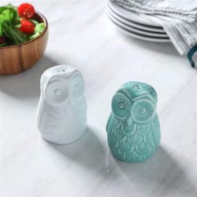 img 3 attached to Premium Ceramic Owl Salt & Pepper Shakers: High Quality Set for Stylish Tabletops