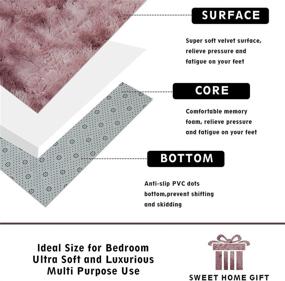 img 3 attached to 🛋️ Modern Faux Fur Shag Rug for Bedroom and Living Room, Non-Slip Nursery Rugs for Kids Room, Baby Room, Girls Room, Stylish Indoor Floor Carpets (4x6ft, Pink Purple)