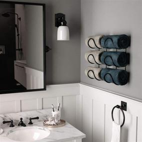 img 3 attached to 🛀 Wallniture Wrought Iron Metal Towel Rack - Premium Wall Mountable Bathroom Storage Organizer - 2-Pack Set, Ideal for Bath, Beach Towels - Sleek Black Design